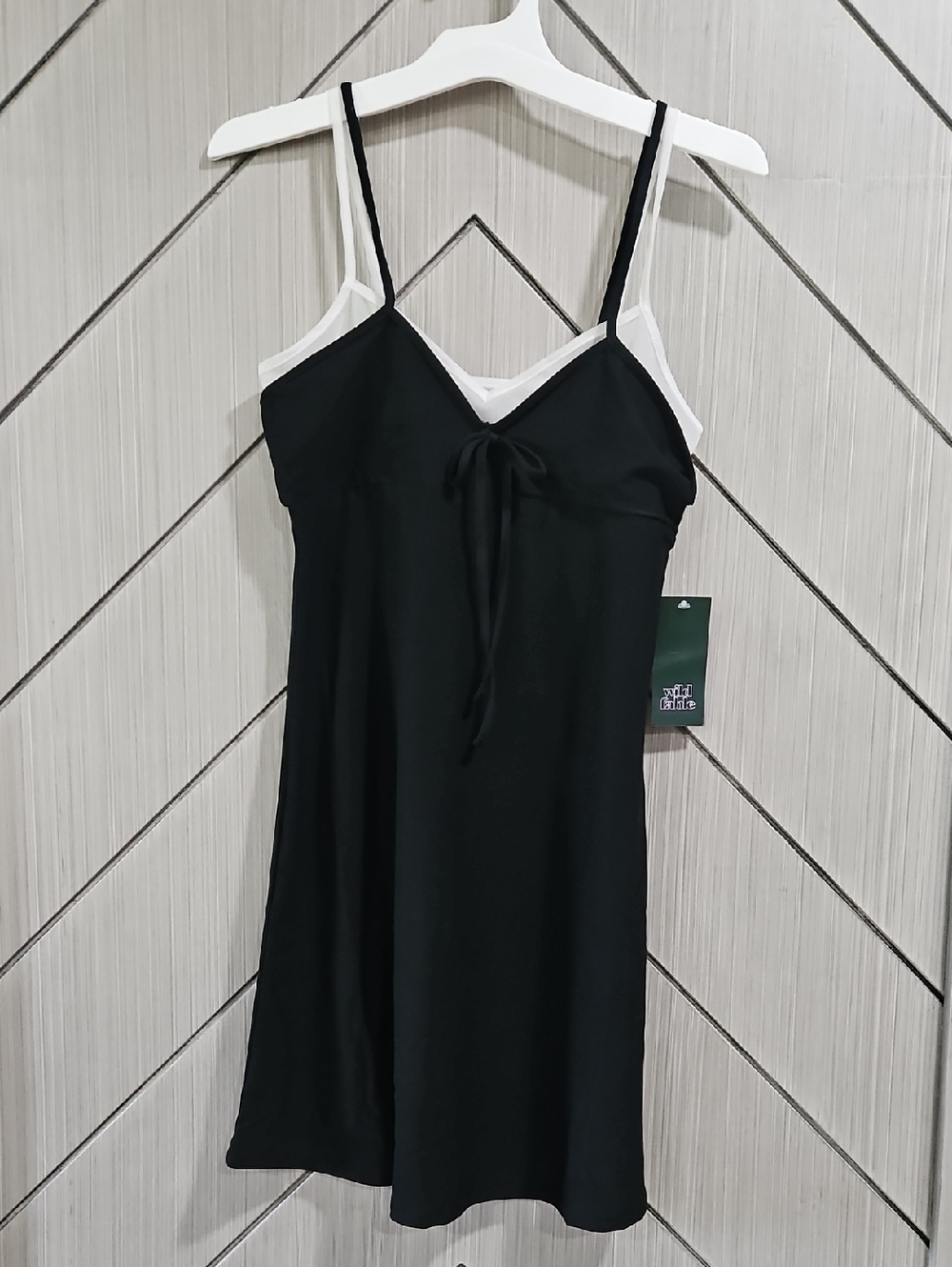 wild fable Black Midi Dress with White Trim
